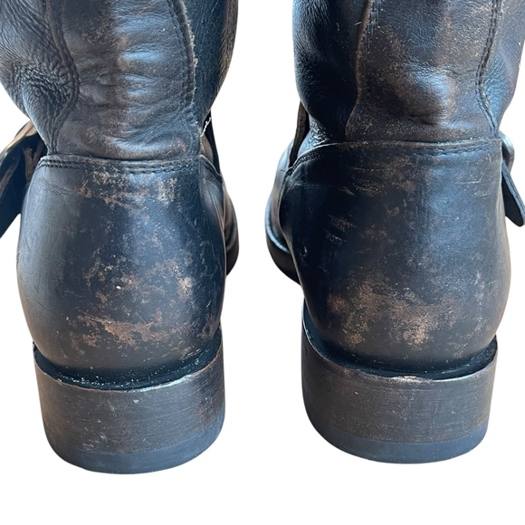 Frye Veronica Flex Short Leather Boots in Black Distressed Size 9.5 - Picture 6 of 17